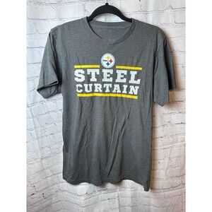 Majestic‎ Pittsburgh Steelers Steel Curtain Graphic T-Shirt Gray